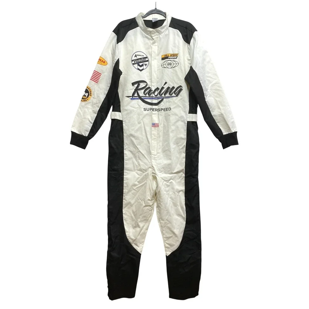 Spirit Racing Jumpsuit Unisex S/M White Black Nascar Moto Costume Coveralls - Picture 1 of 9